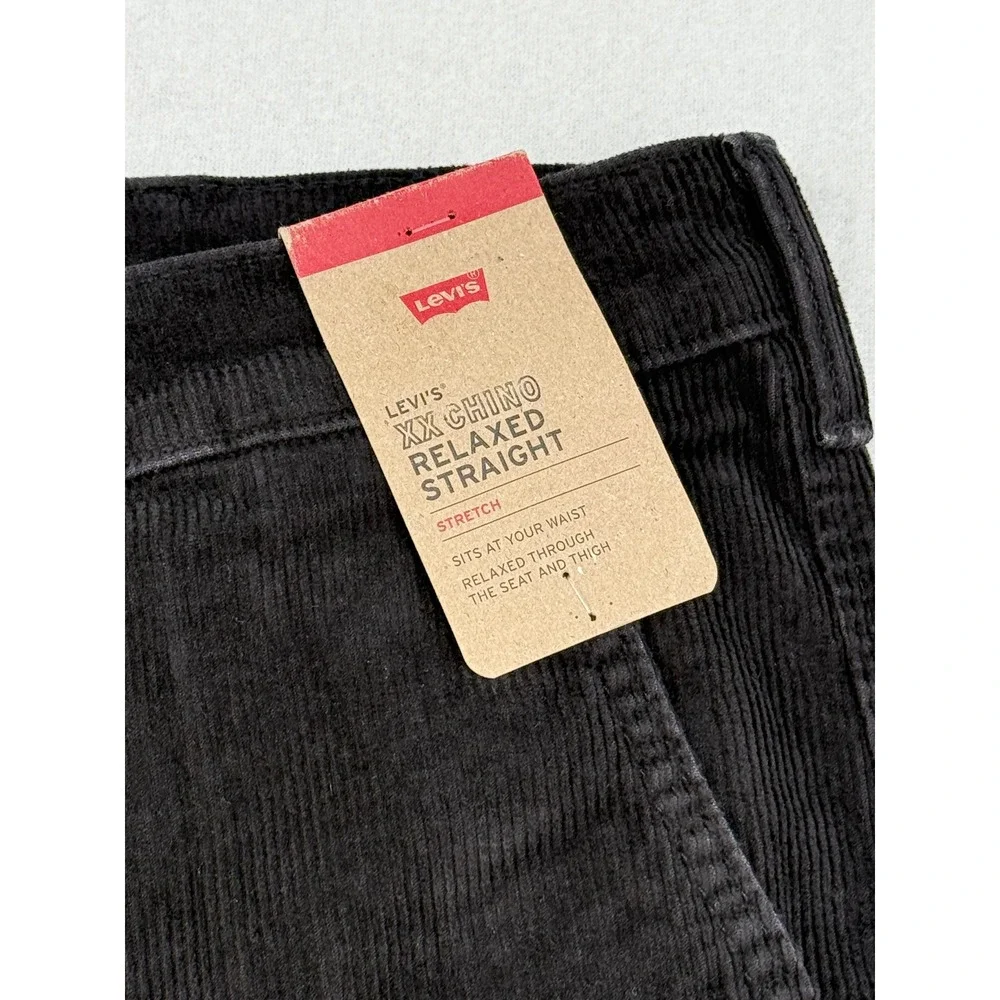 Levis XX Chino Relaxed Straight Corduroy Mens 42x30 Pants Stretch Black